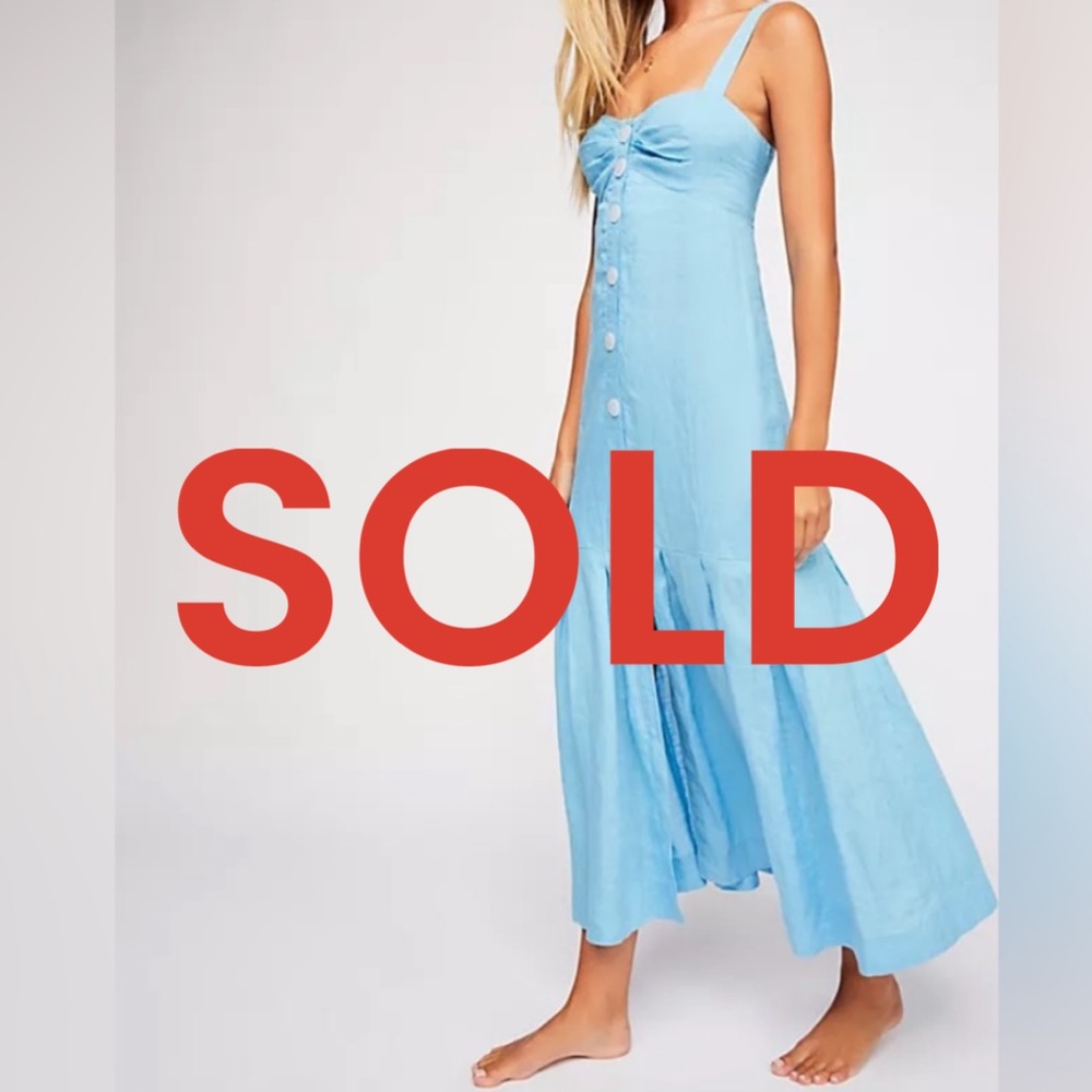 Free People Let’s Get Lost Linen Midi Dress